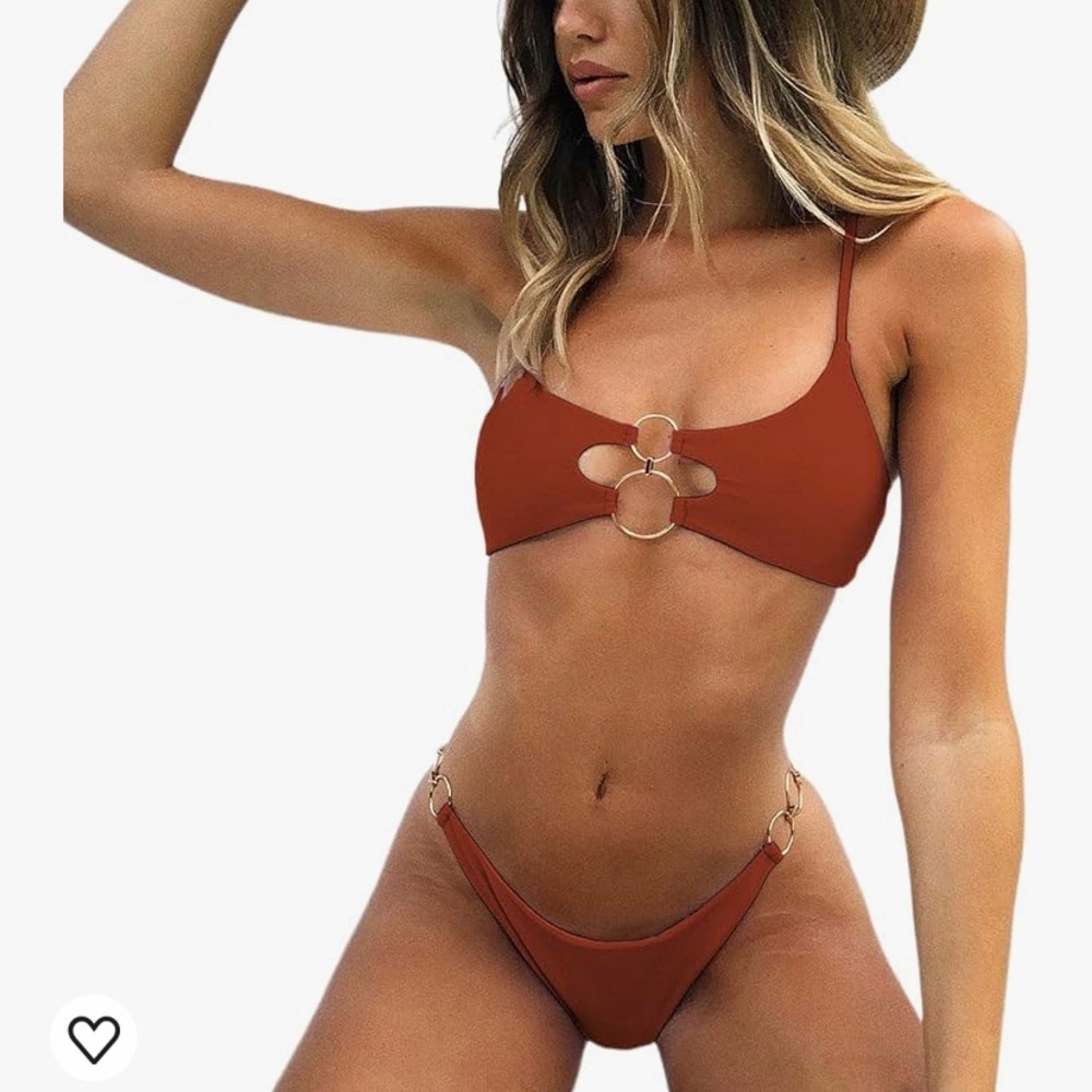 burnt orange bikini size medium